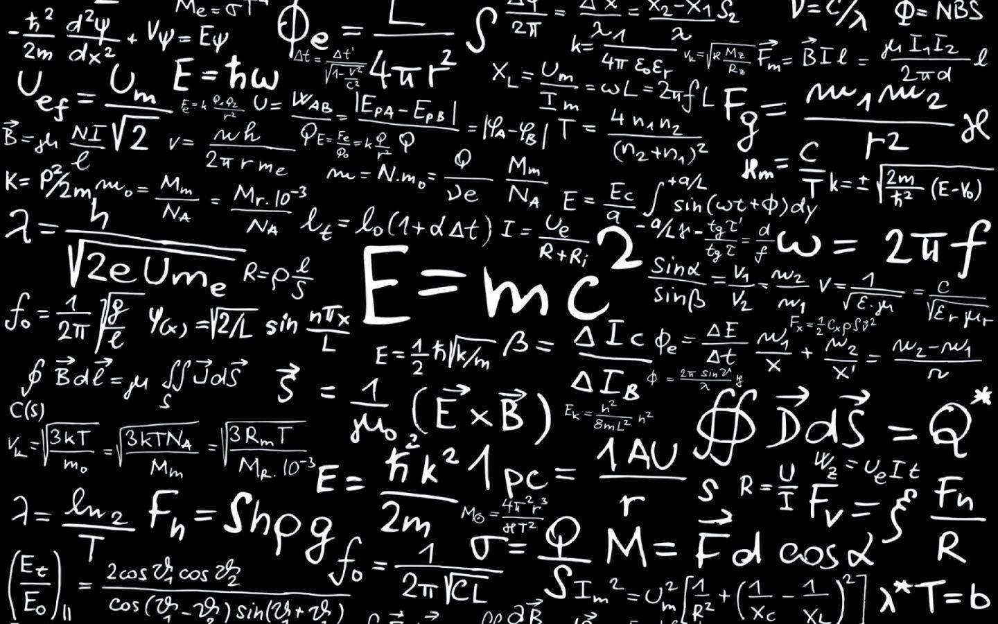 A Representation Of Scientific Formulas In Black And White Wallpaper