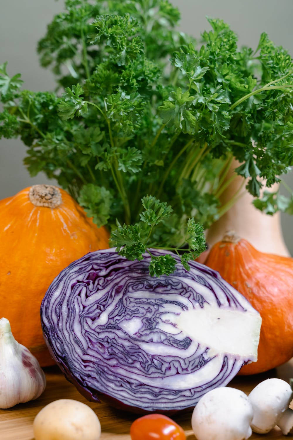 A Slice Of Purple Cabbage In Macro View Wallpaper