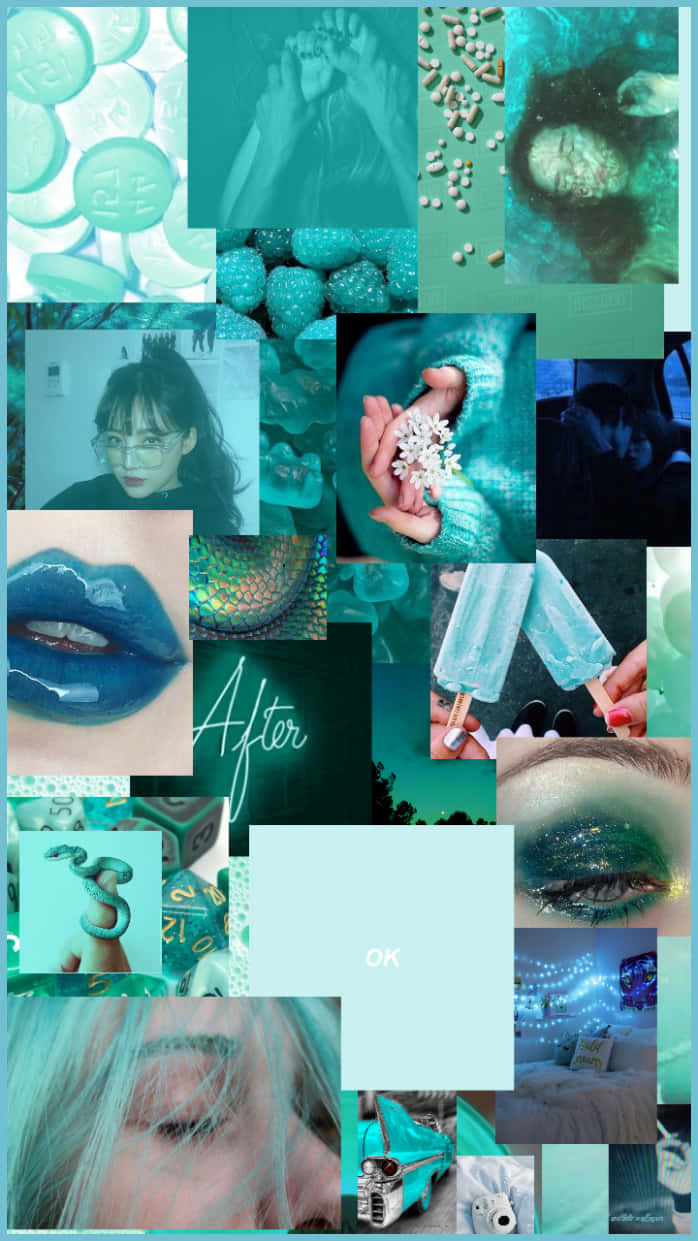 A Soothing Blend Of Blue And Green Aesthetic Wallpaper