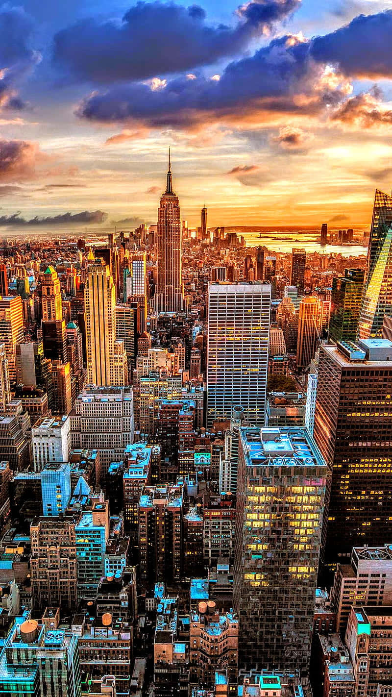 A Spectacular Aerial View Of New York City Wallpaper