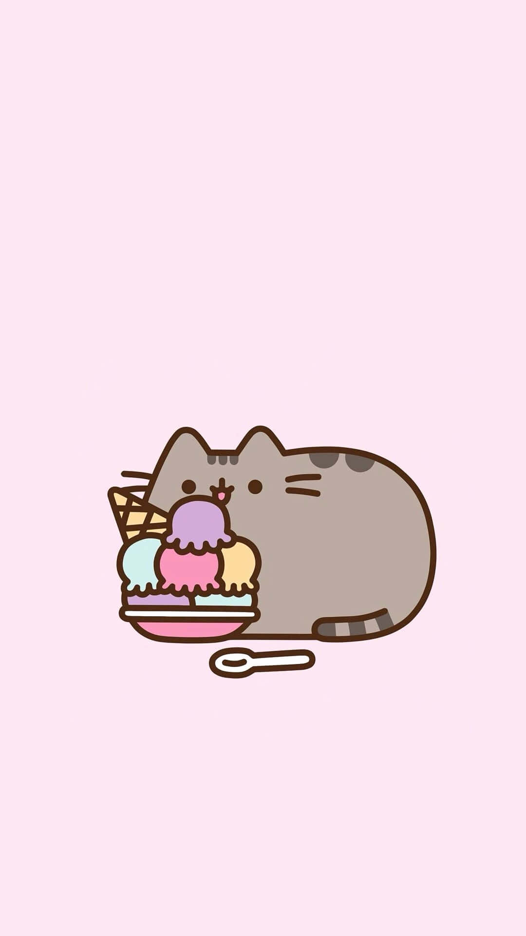 A Sweet Little Pusheen All Wrapped Up Wallpaper