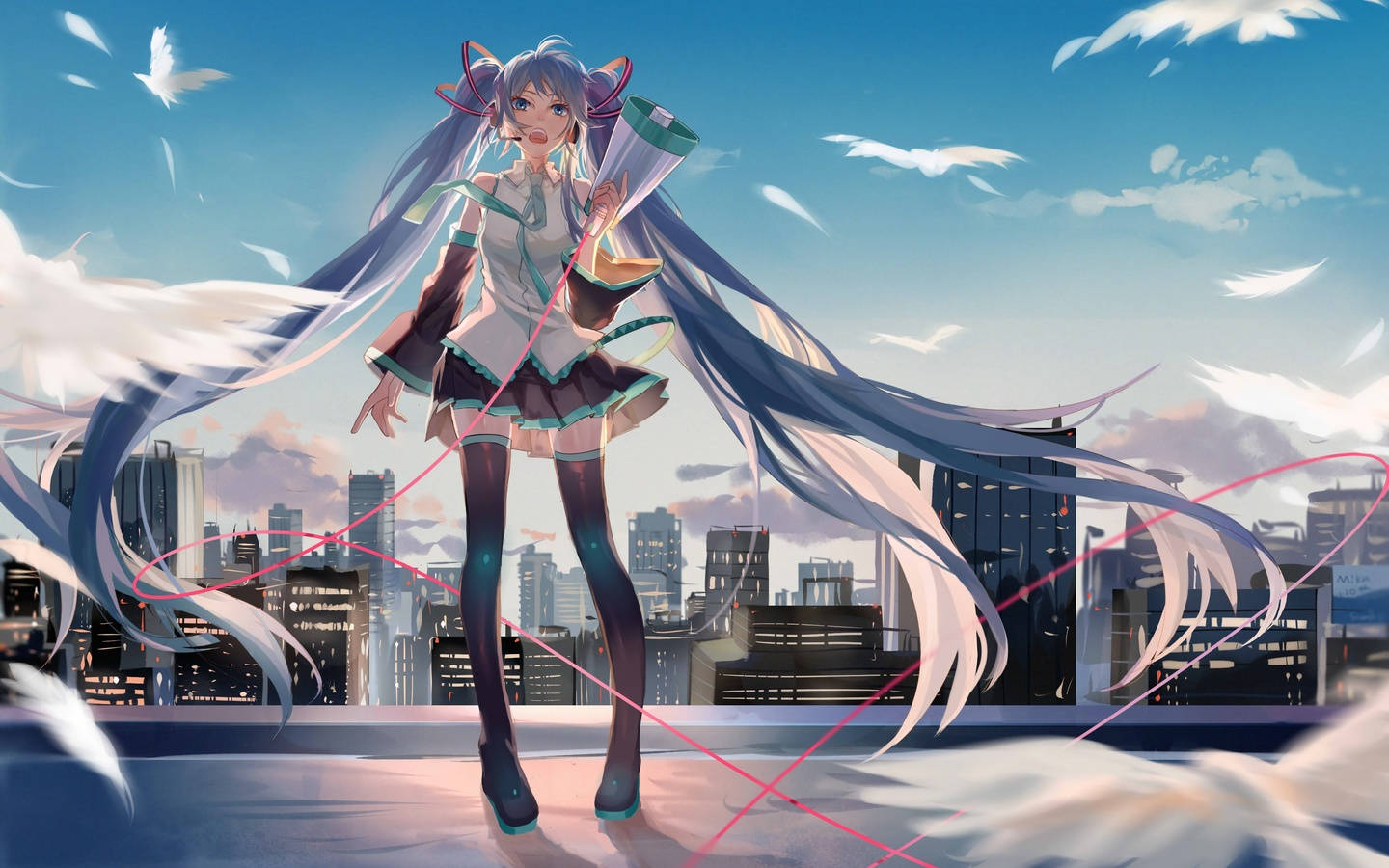 'a Vocaloid Avatar Singing Her Fantastical Song!' Wallpaper