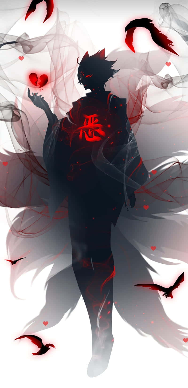 A Young Anime Boy Surrounded By Sinister Forces. Wallpaper