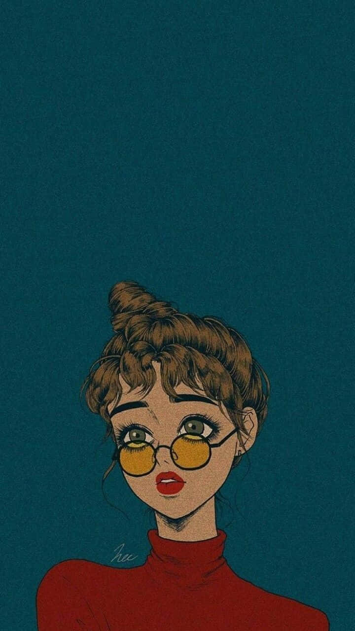 A Young Girl Embracing The Vintage Aesthetic. Wallpaper