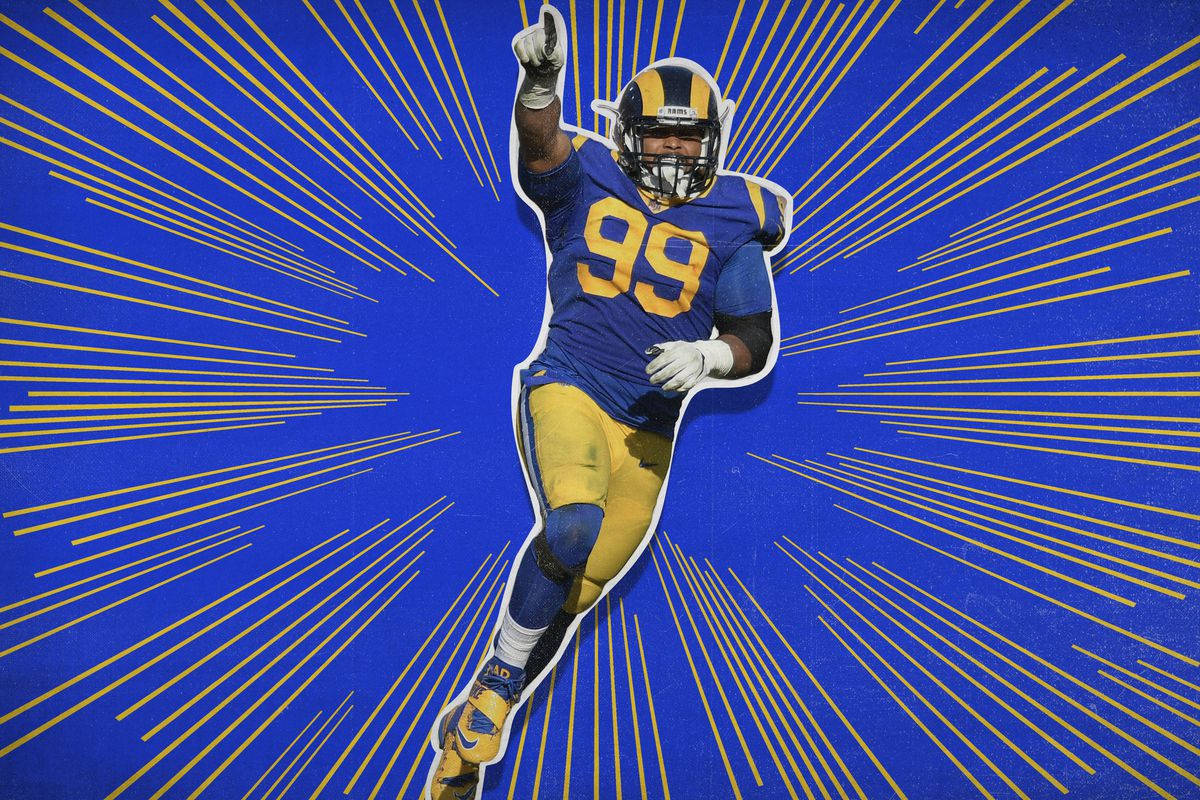 Aaron Donald Blue Jersey Uniform Artwork Wallpaper