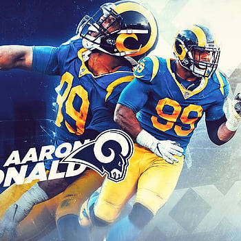 Aaron Donald Los Angeles Rams Blue Jersey Wallpaper