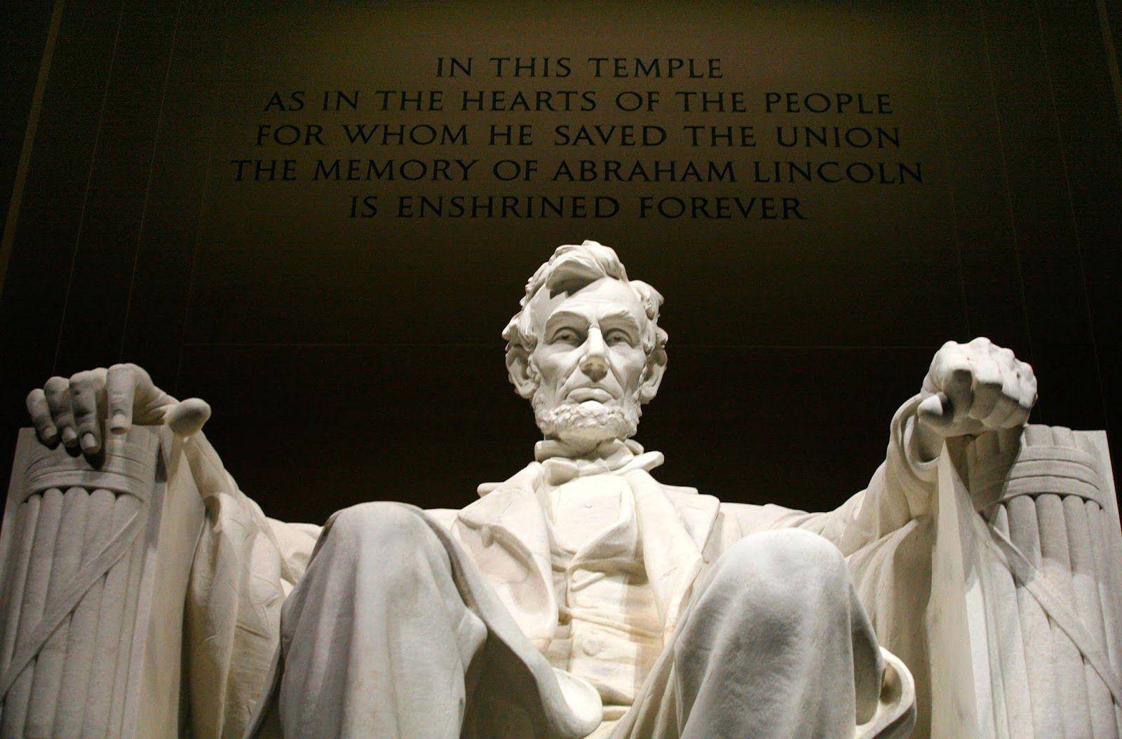 Abraham Lincoln Monument Statue Inscription Wallpaper