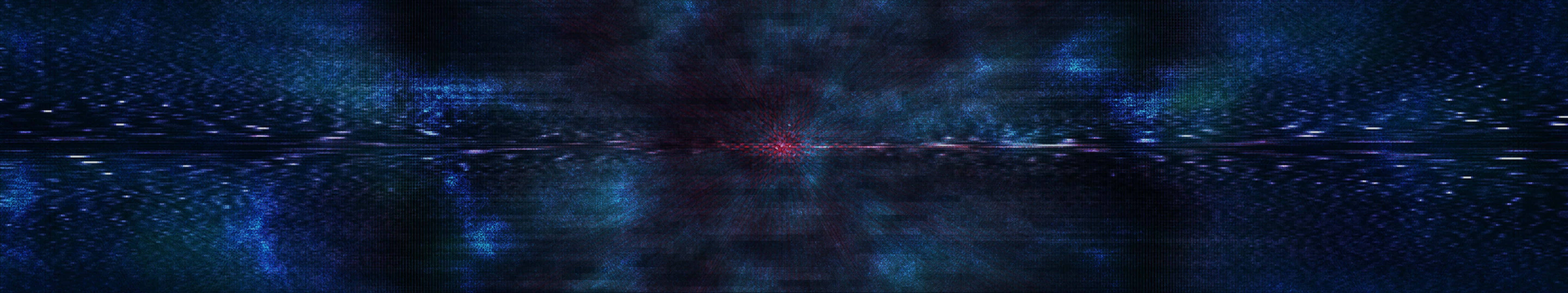 Abstract Blue Dark Triple Monitor Wallpaper