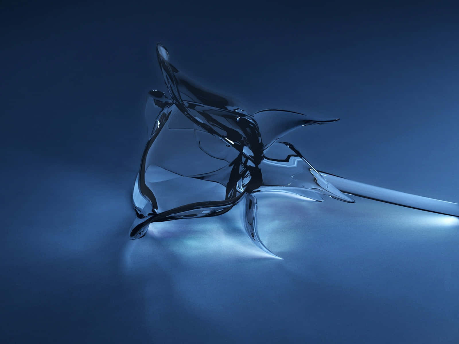 Abstract Blue Glass Sculpture Wallpaper