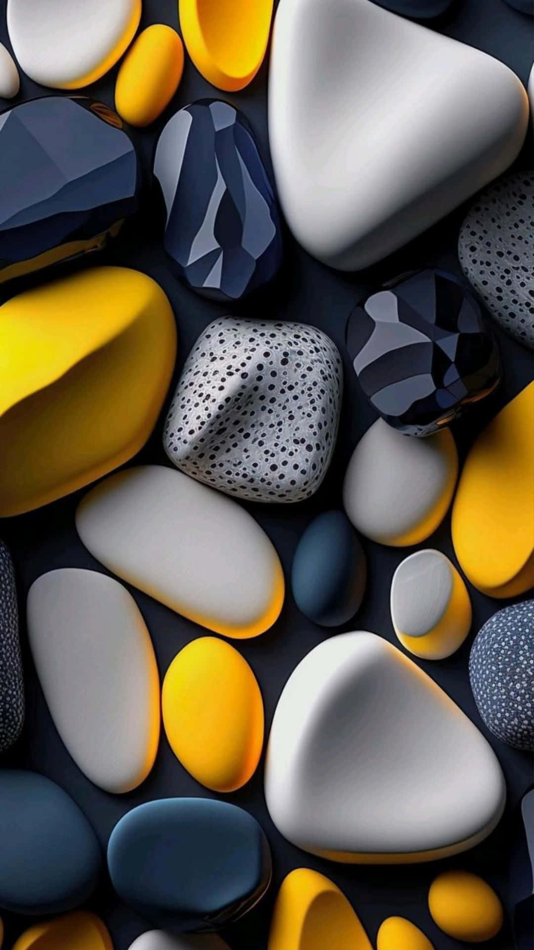 Abstract Colored Pebbles Design Wallpaper