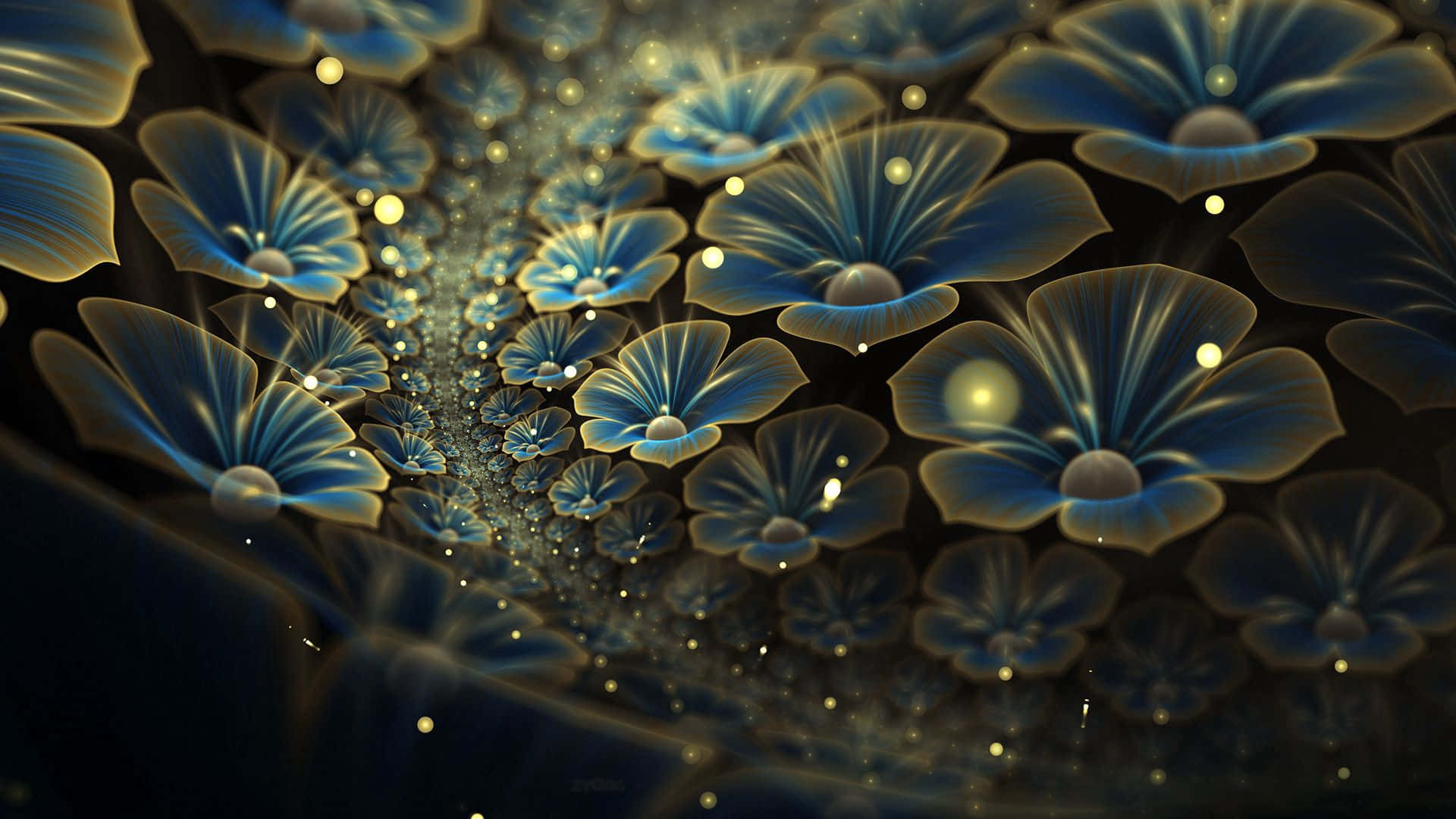 Abstract Floral Fractal Art Wallpaper