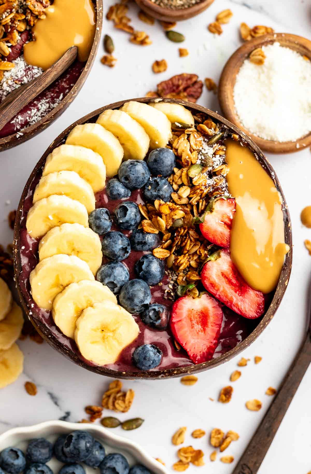 Acai Bowl Fruit Granola Top View Wallpaper