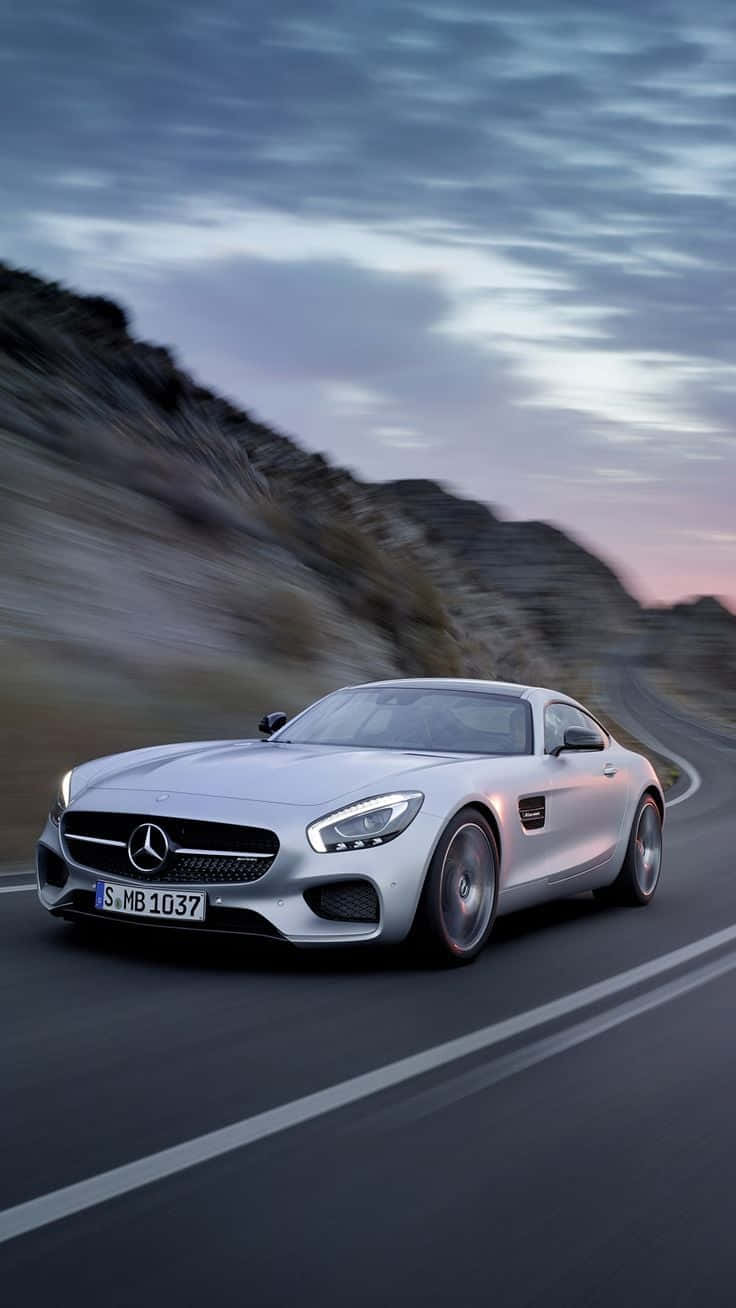 Action Shot Mercedes Classic Iphone Wallpaper