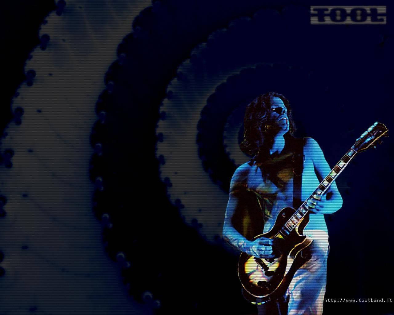 Adam Jones Of Rock Band Tool Rocks With His Guitar Wallpaper