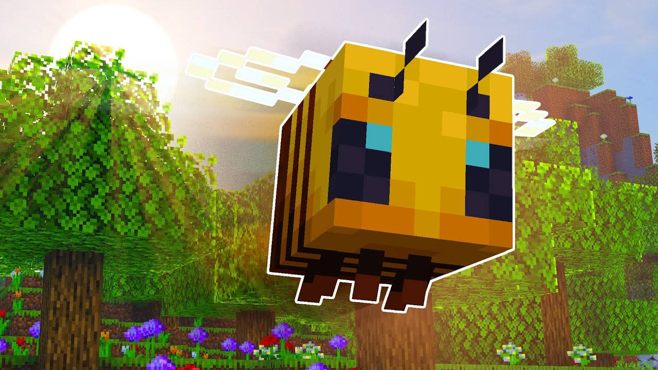 Adorable Minecraft Bee Wallpaper