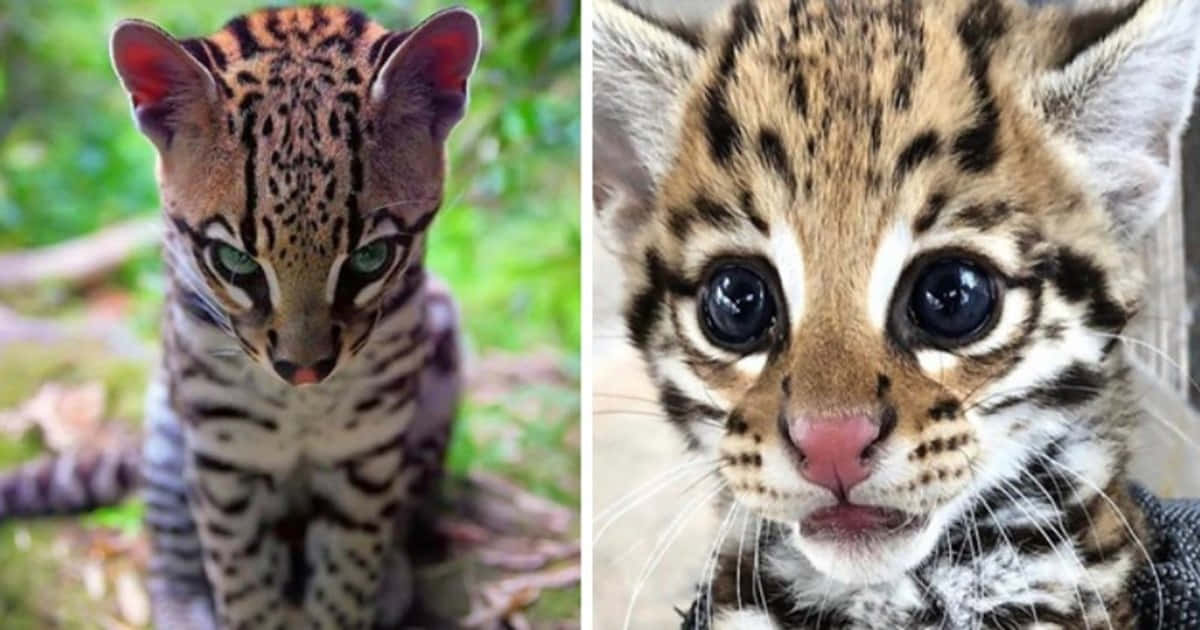 Adorable Ocelot Kittens Wallpaper