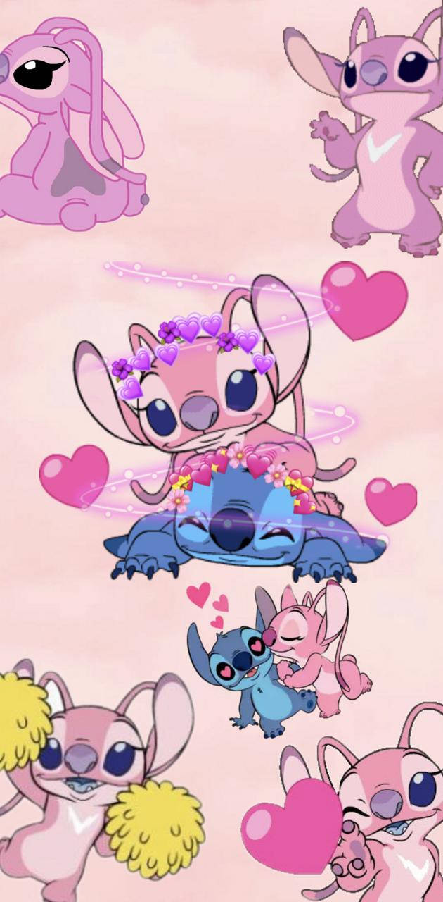 Adorable Pink Stitch Phone Wallpaper