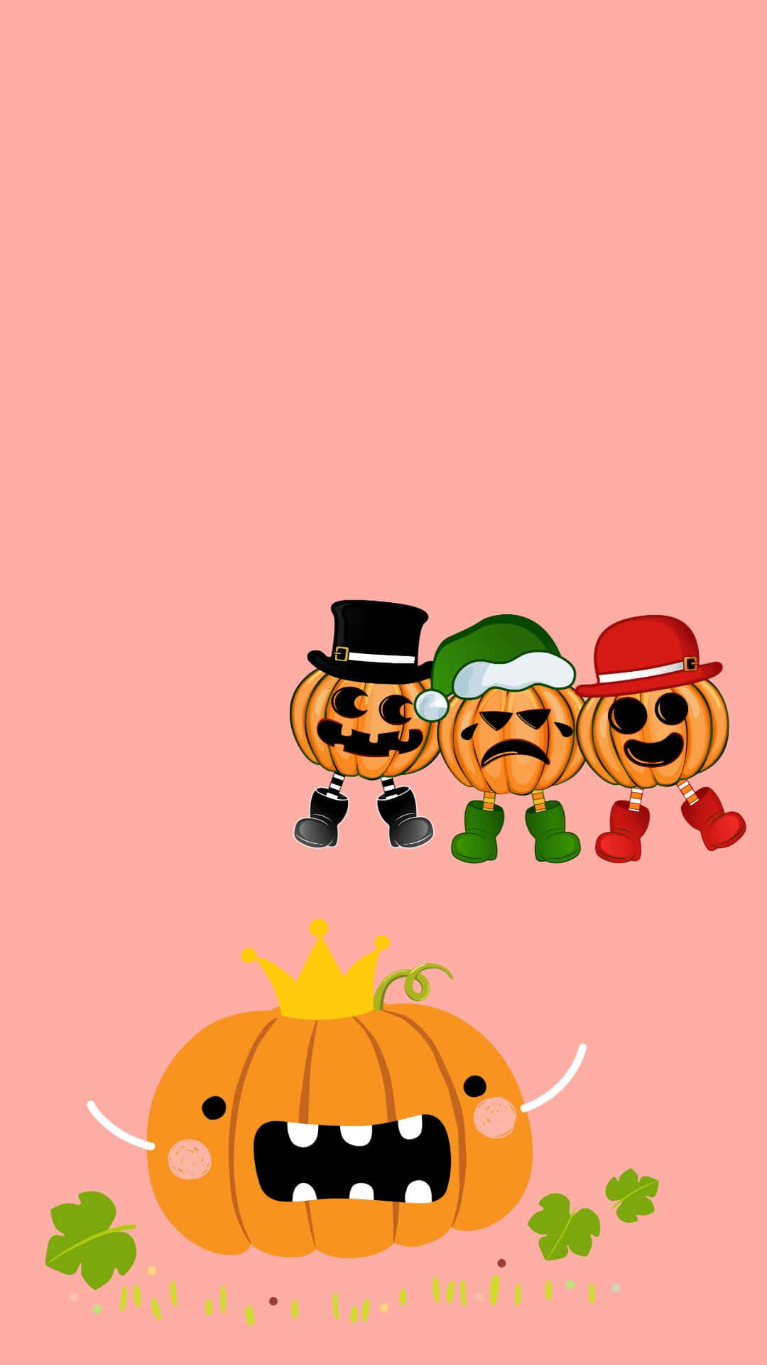 Adorable Pumpkin Character Smiling Wallpaper