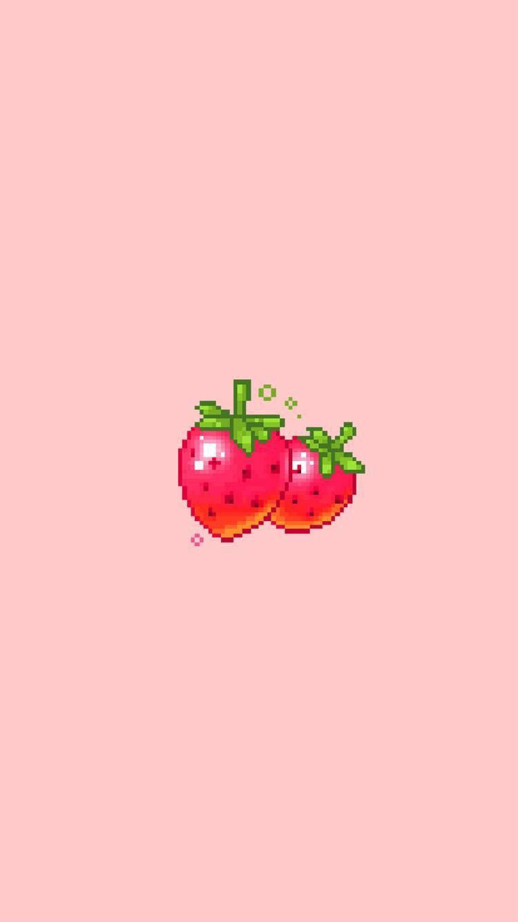 Adorable Strawberry Aesthetic Iphone Screen Wallpaper