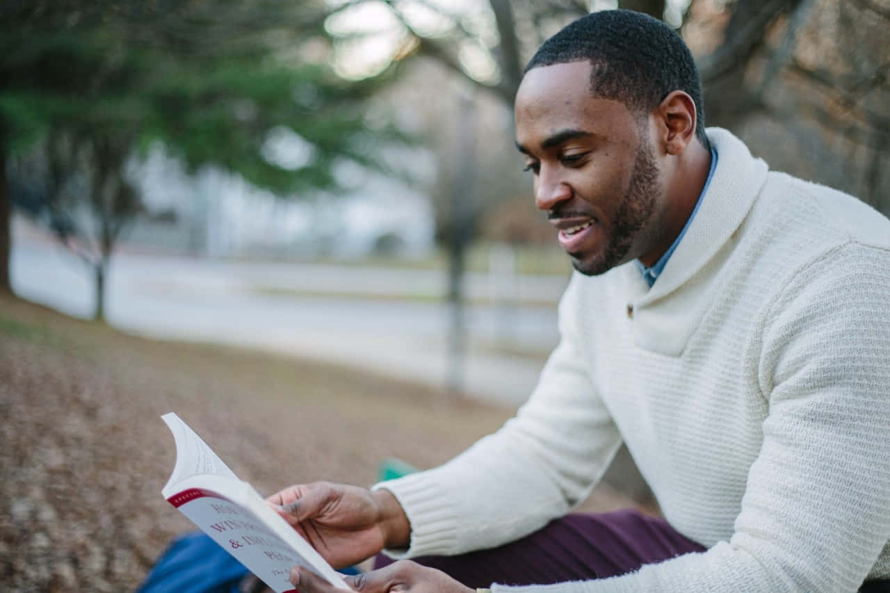 Adult Man Reading Book Wallpaper