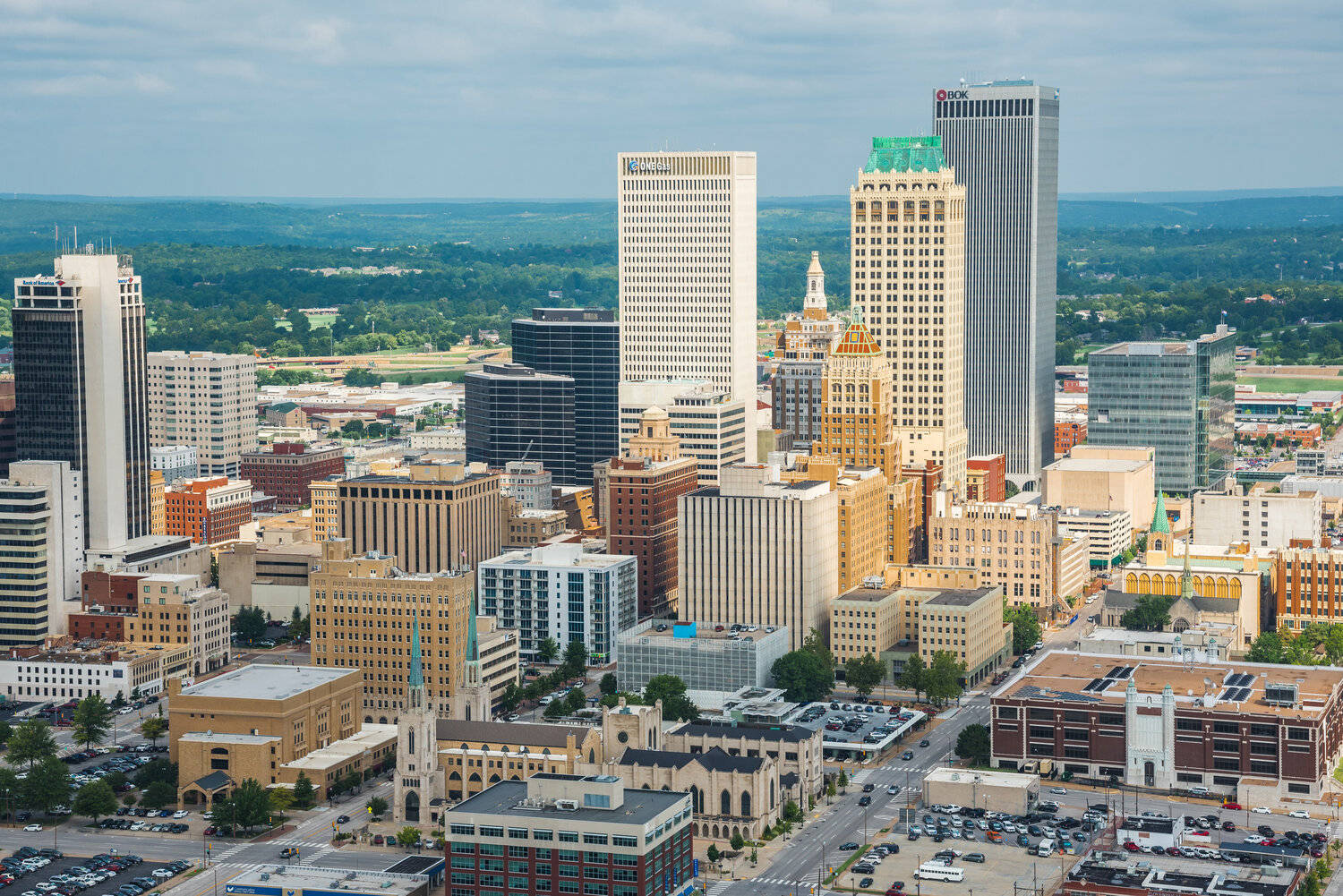 Aerial View Of Downtown Tulsa Wallpaper