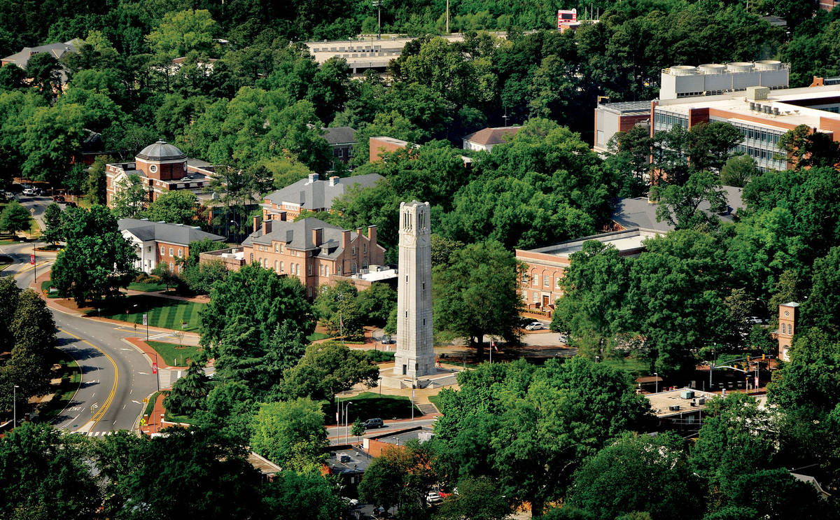 Aerial View Of North Carolina State University Memorial Belltower Wallpaper