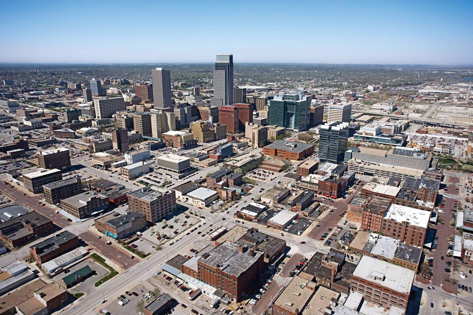 Aerial View Of Omaha Cityscape Wallpaper