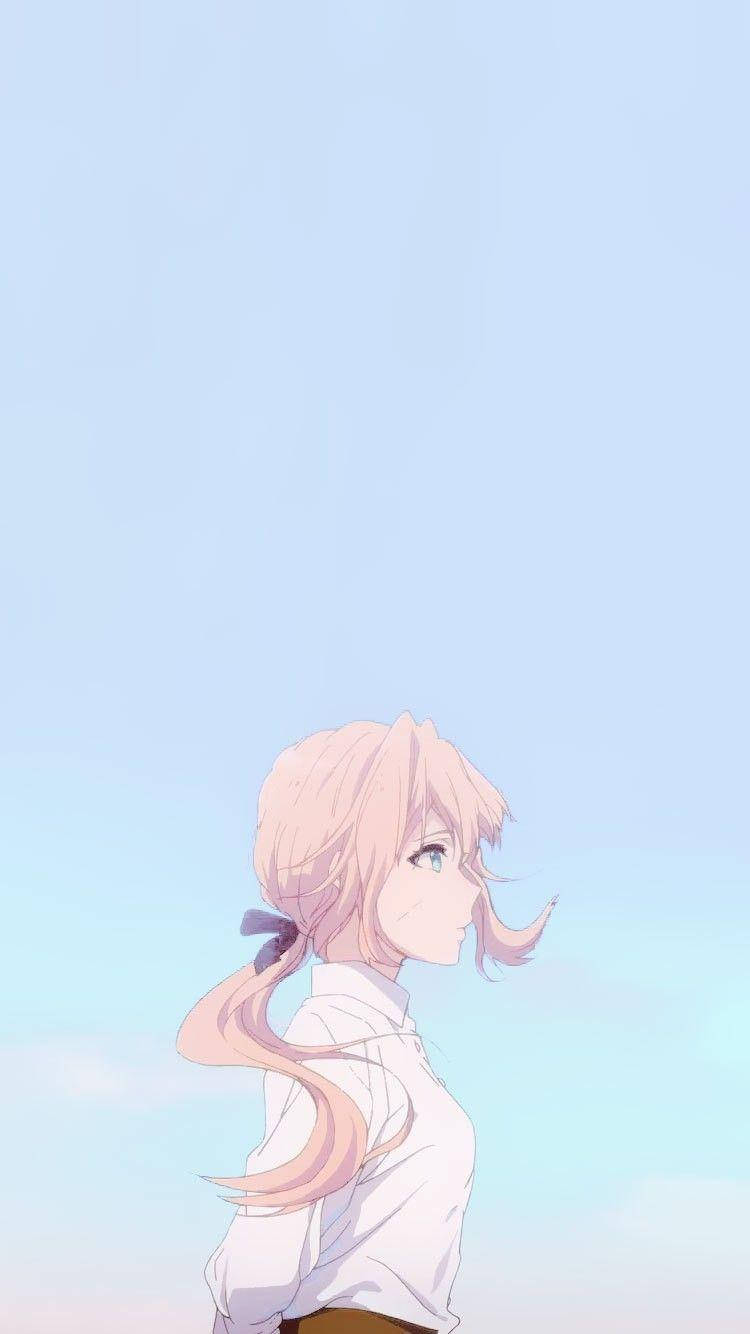 Aesthetic Anime Blonde Girl Phone Wallpaper