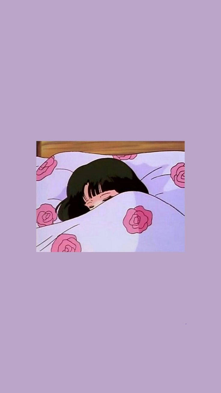 Aesthetic Anime Sailor Saturn Sleeping Phone Wallpaper