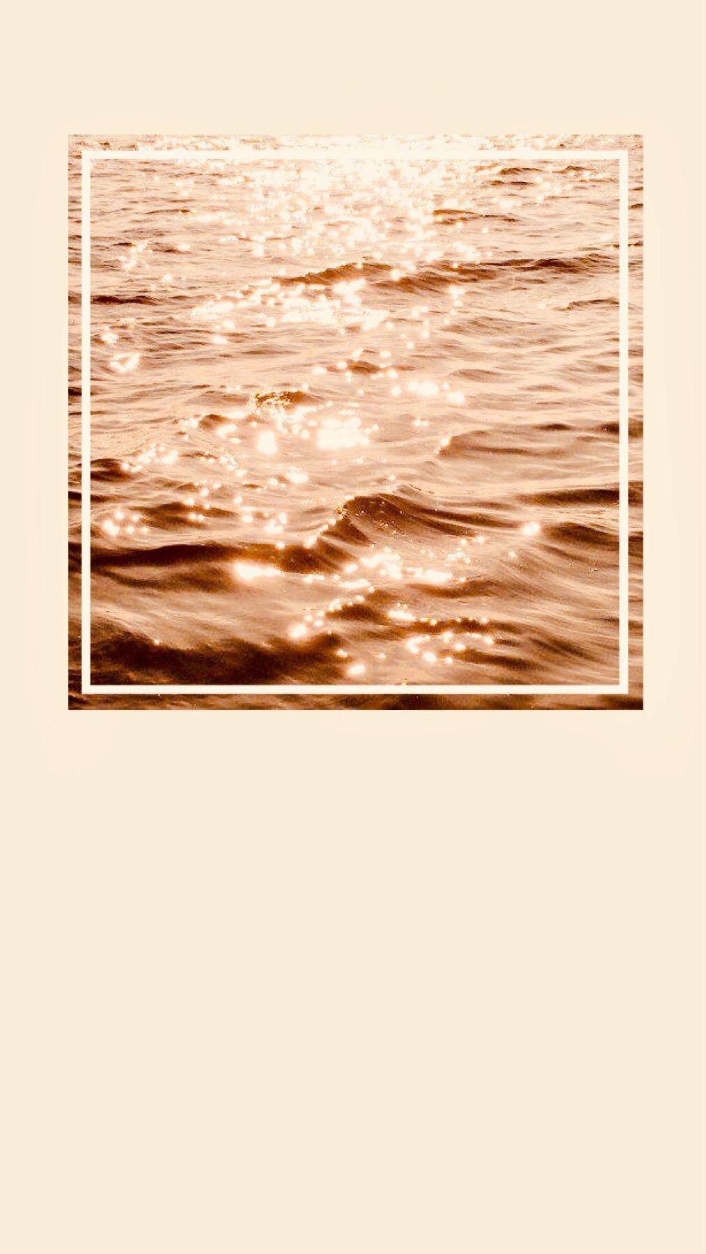 Aesthetic Beige Sea Waves Wallpaper