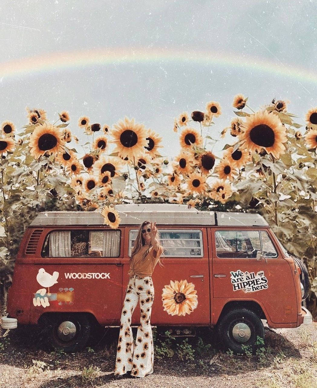 Aesthetic Boho Red Volkswagen Wallpaper