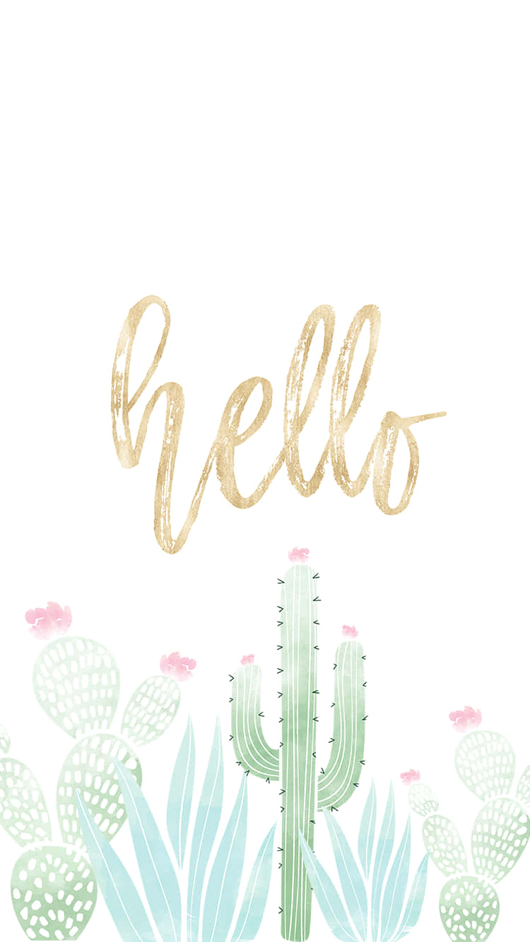 Aesthetic Cactus Painting Wallpaper