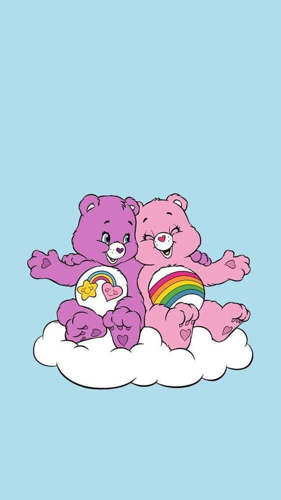 Aesthetic Care Bear Cheer Bear Share Bear On Cloud Wallpaper