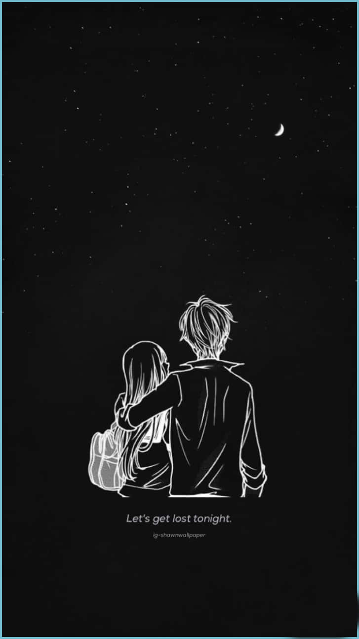 Aesthetic Doodles Anime Couple Wallpaper