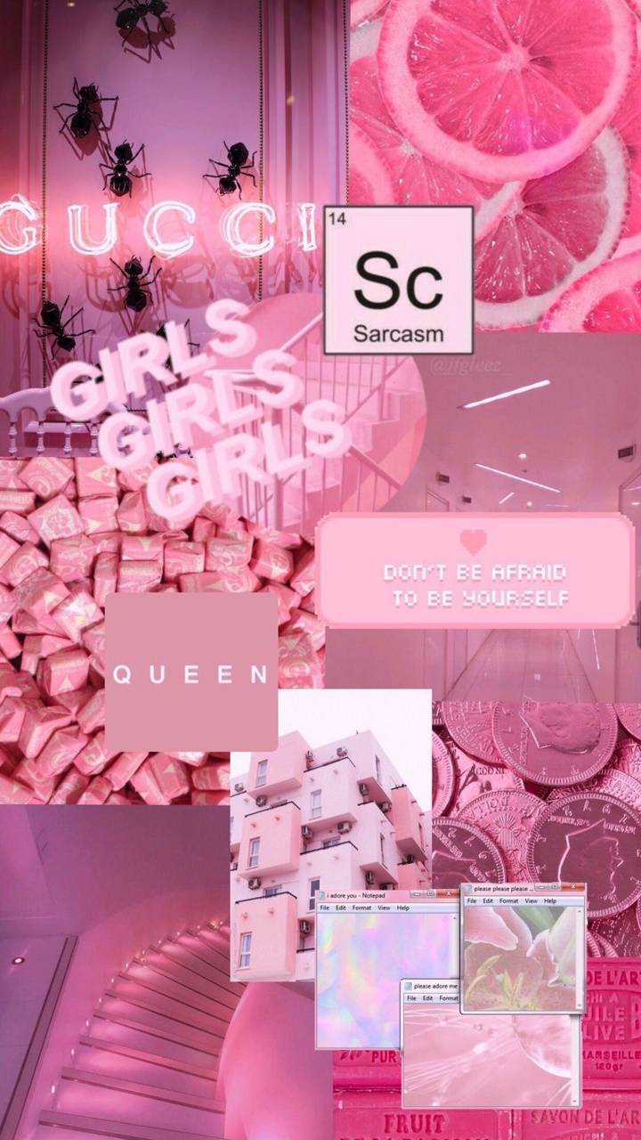 Aesthetic Girly Luxury Vibes Mood Board Wallpaper