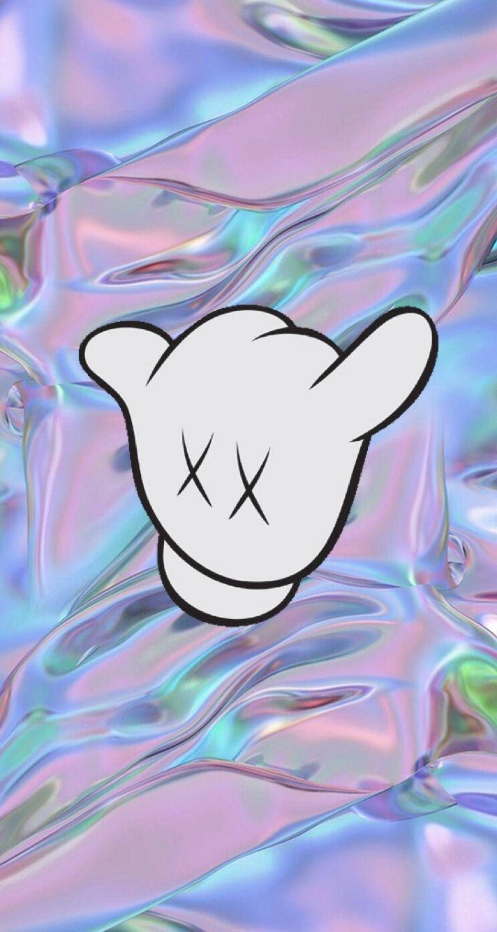 Aesthetic Kaws Hand Sign Wallpaper