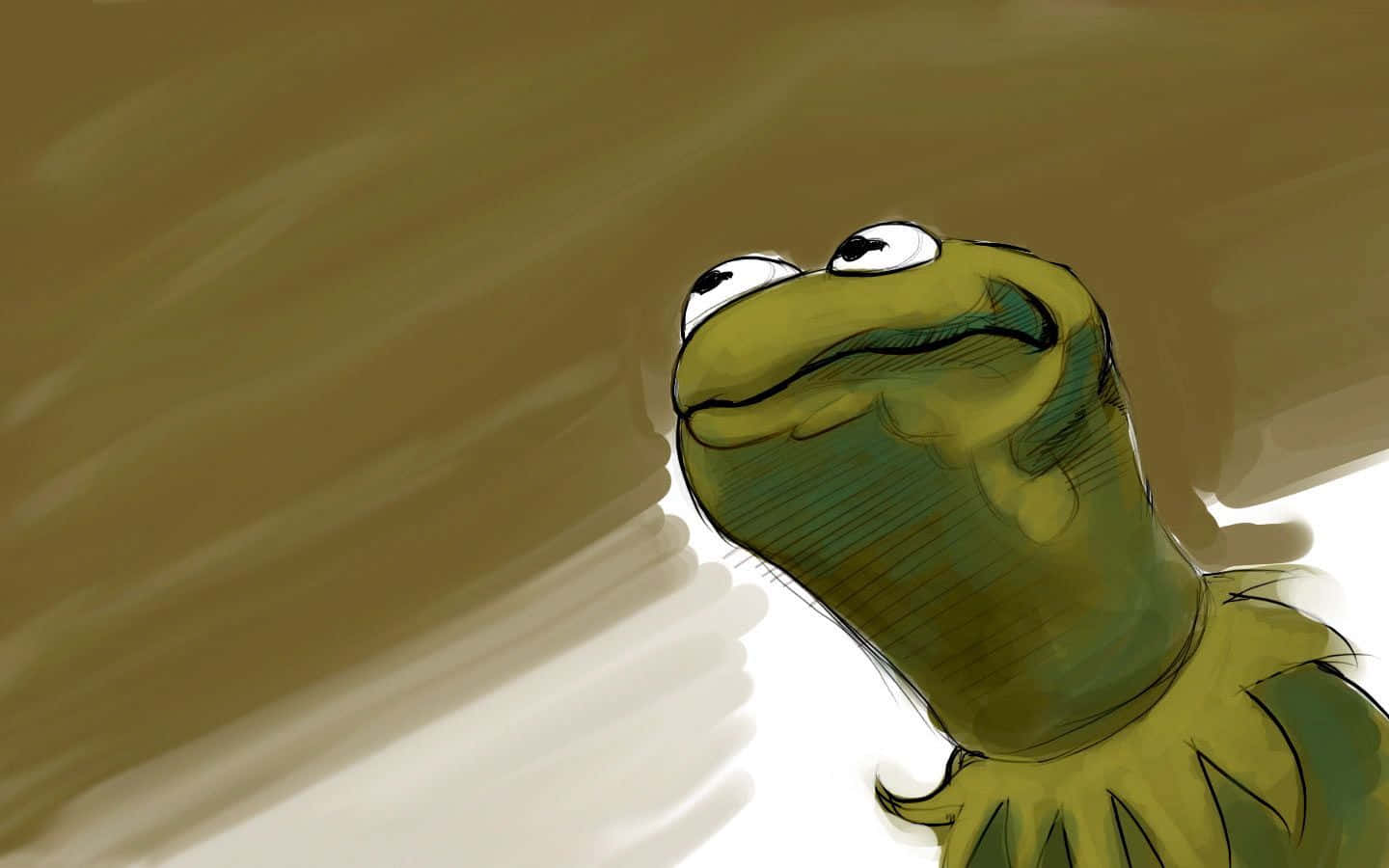 Aesthetic Kermit Dark Drawing Wallpaper