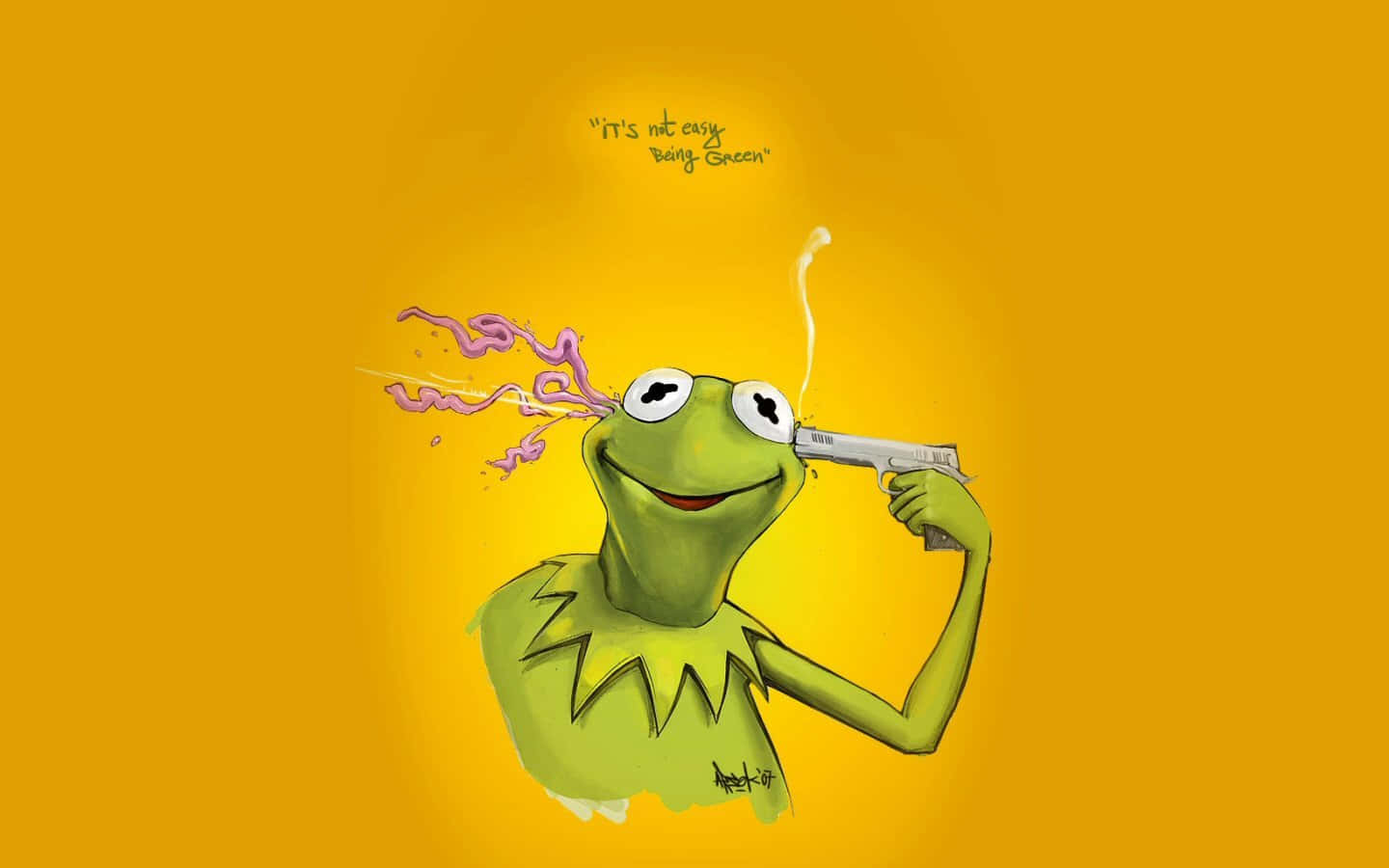 Aesthetic Kermit Enjoying The Serene Outdoors Wallpaper