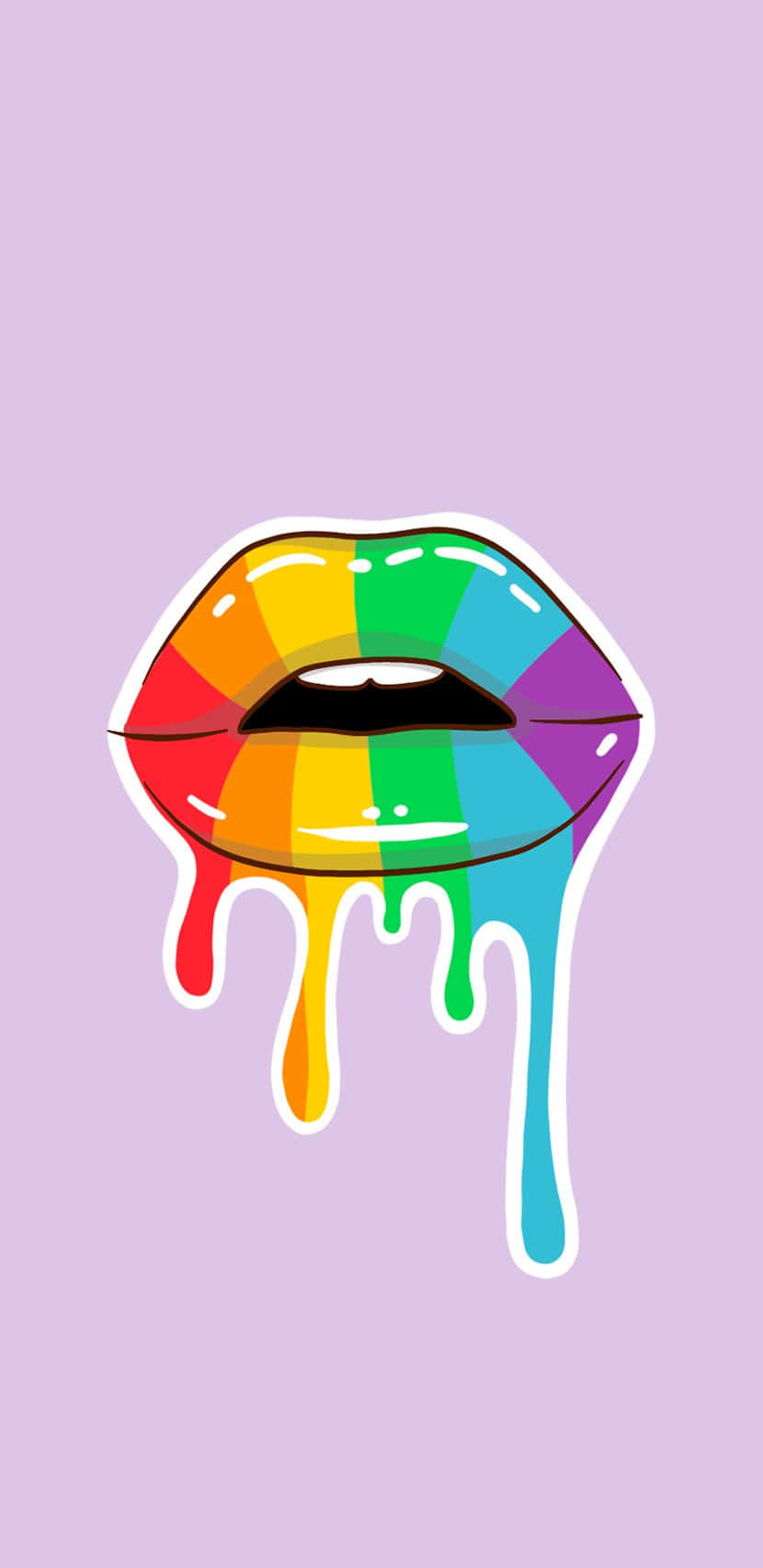 Aesthetic Lgbt Rainbow Lips Wallpaper