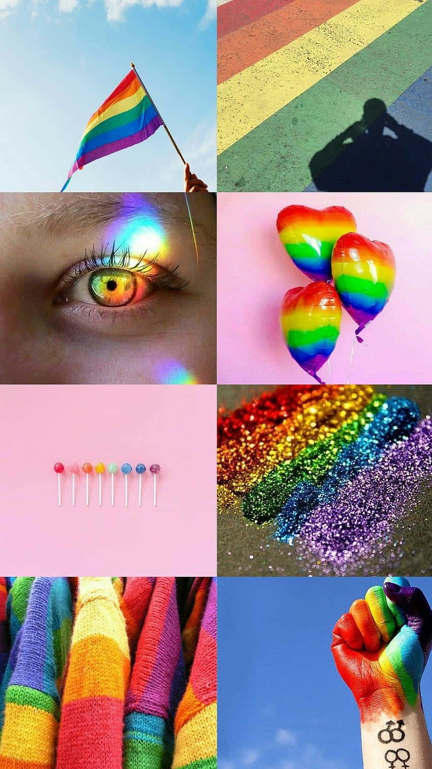 Aesthetic Lgbt Rainbow Photo Collage Wallpaper