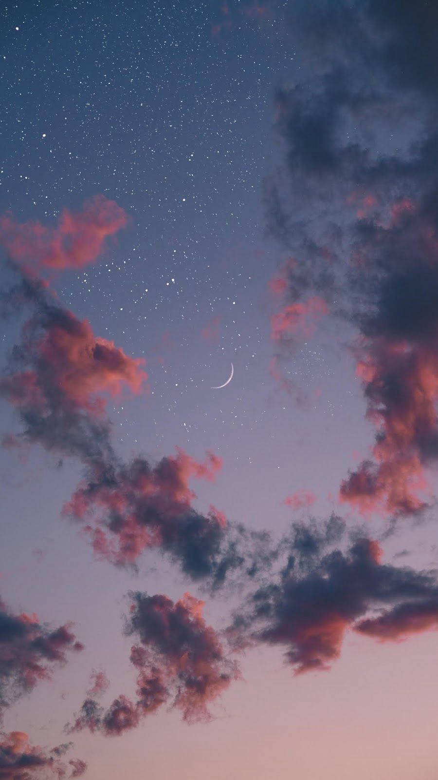 Aesthetic Moon And Sky For Iphone Wallpaper