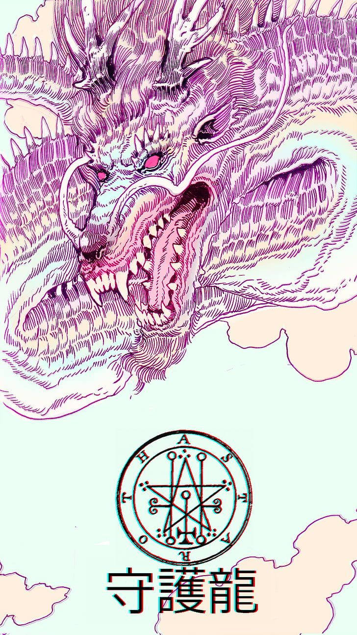 Aesthetic Pink Iphone Pink Dragon Wallpaper