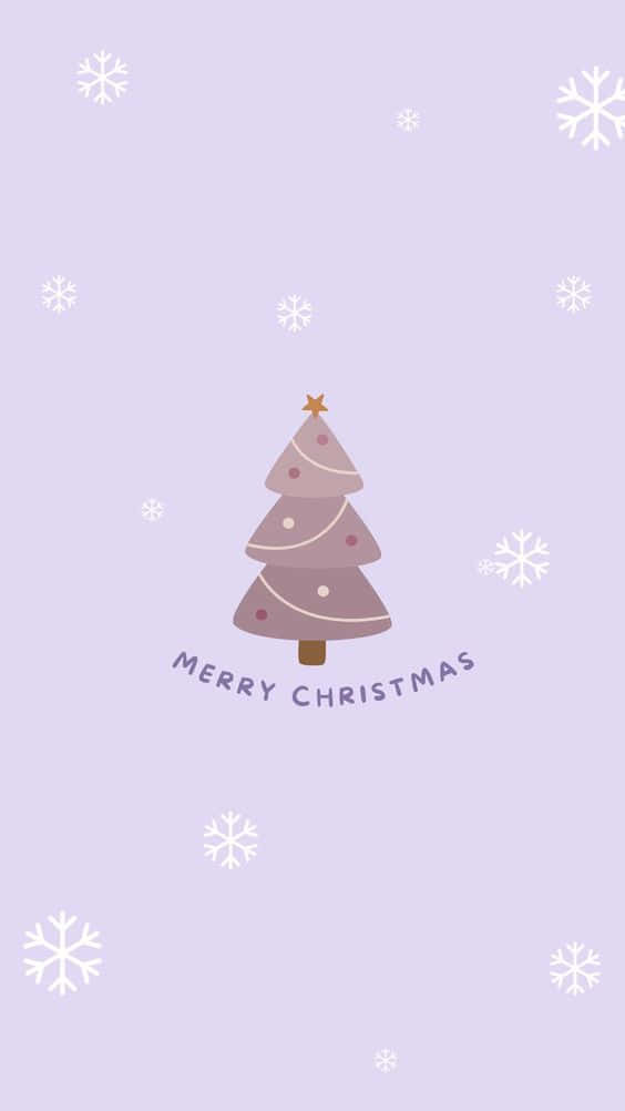 Aesthetic Purple Christmas Greeting Wallpaper