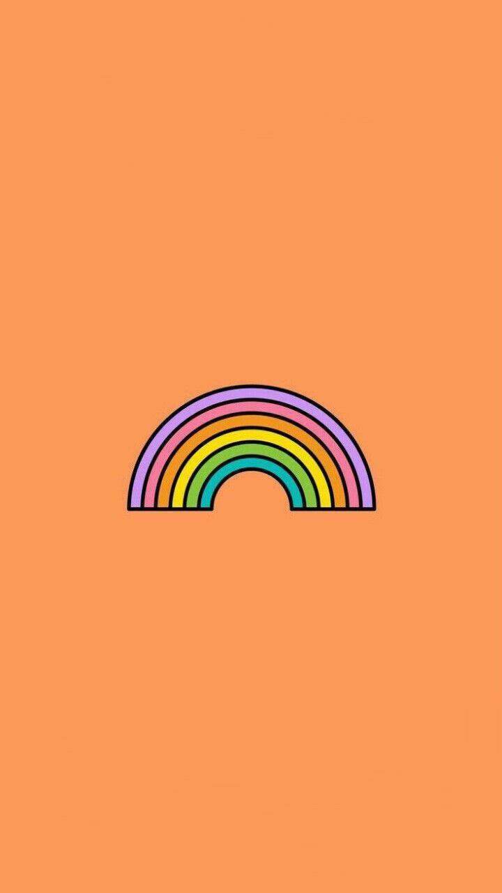 Aesthetic Rainbow Orange Phone Wallpaper