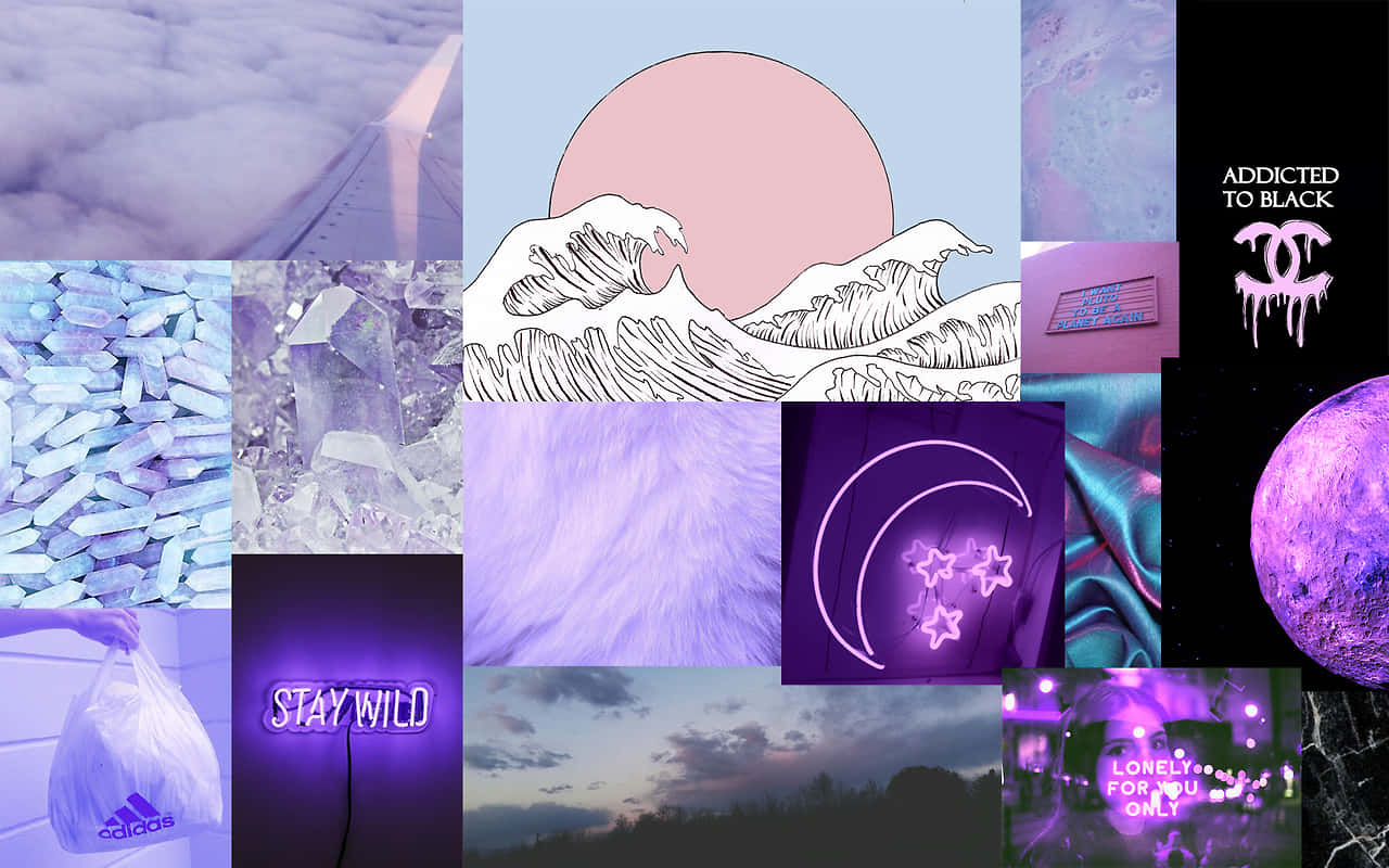 Aesthetic Retro Laptop Collage Wallpaper