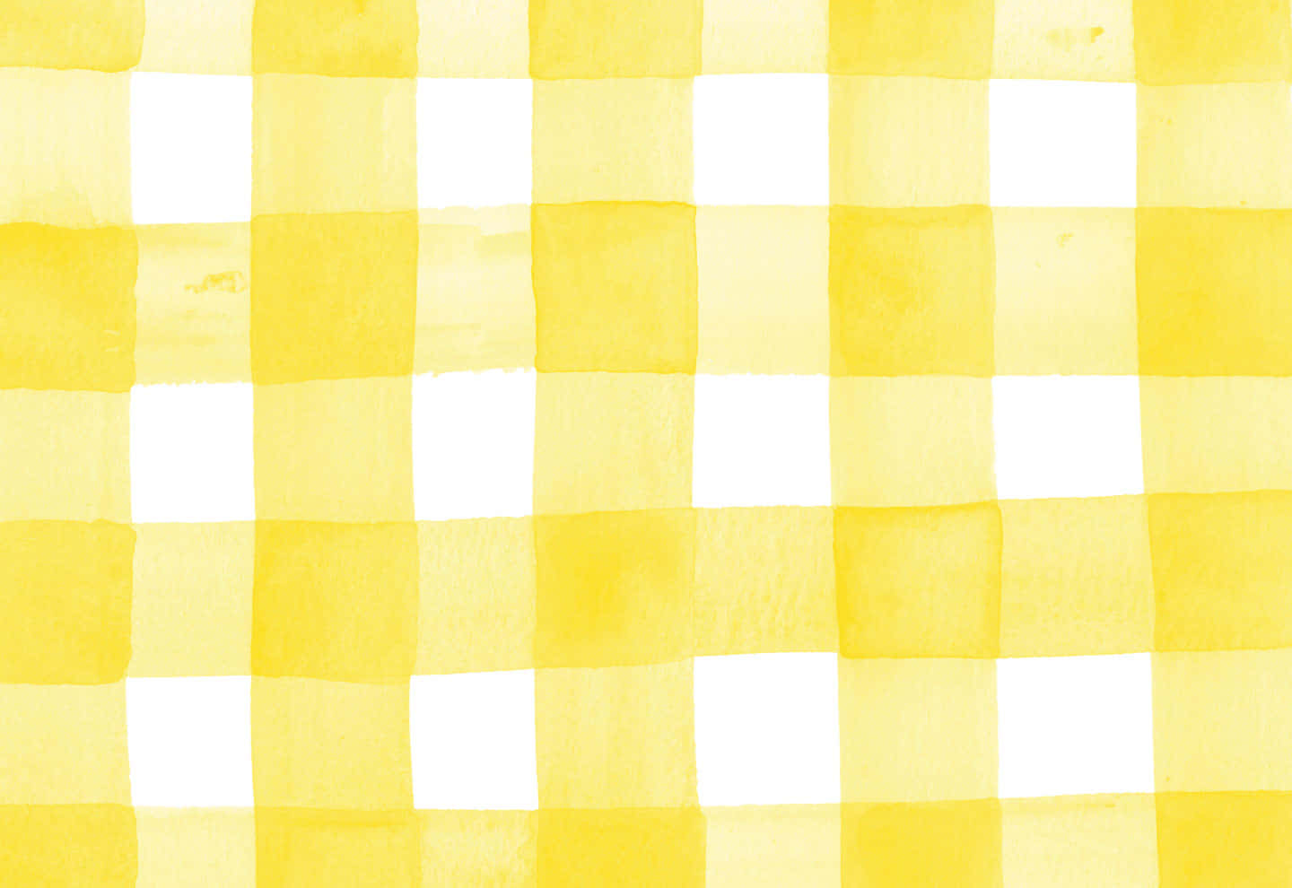 Aesthetic Yellow Water Colored Plaid Wallpaper