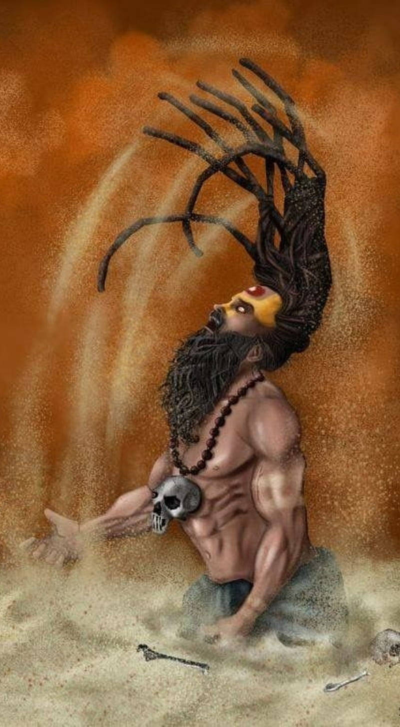 Aghori Ash Bath Art Wallpaper