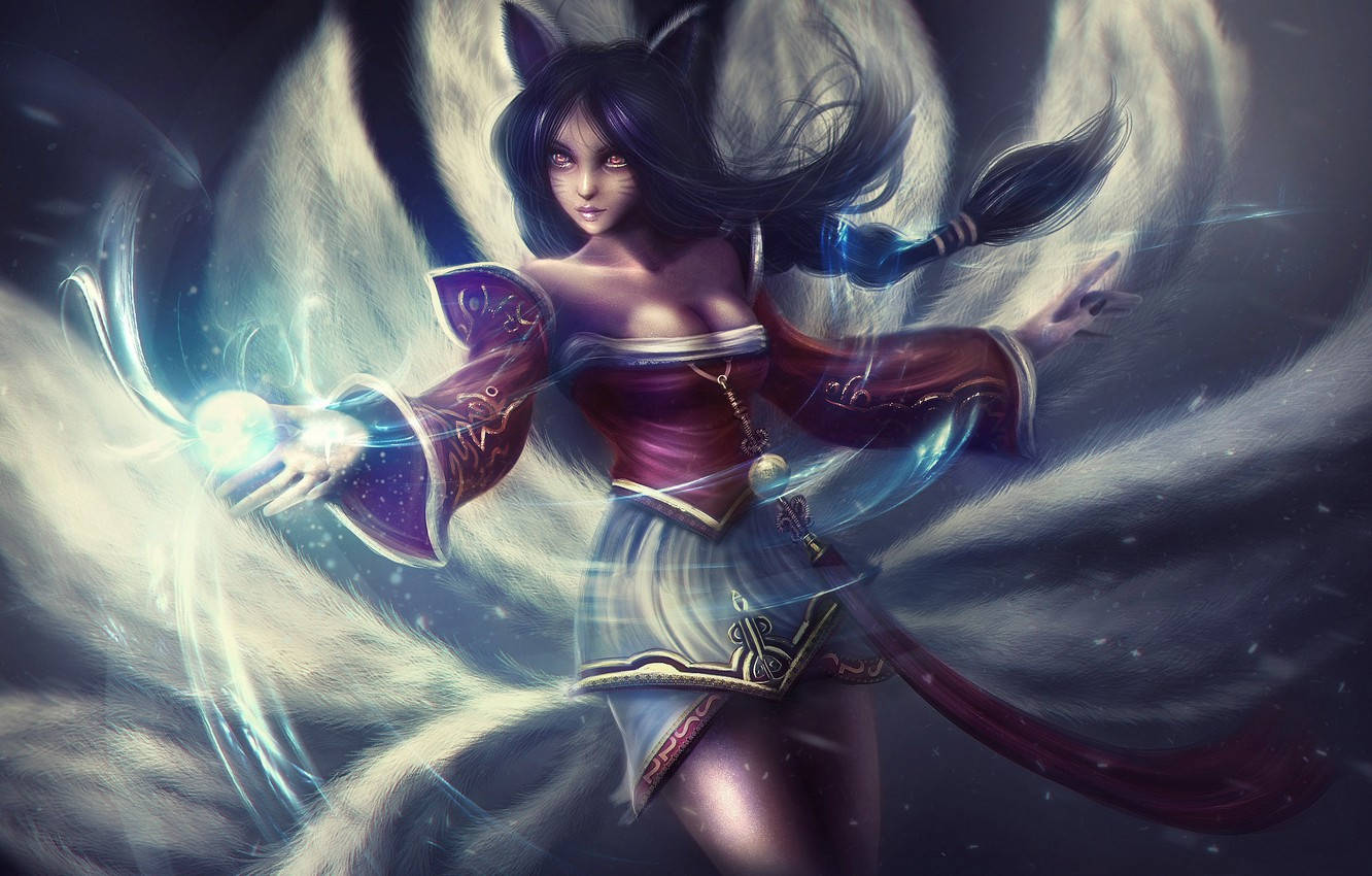 Ahri Dark Scene Wallpaper