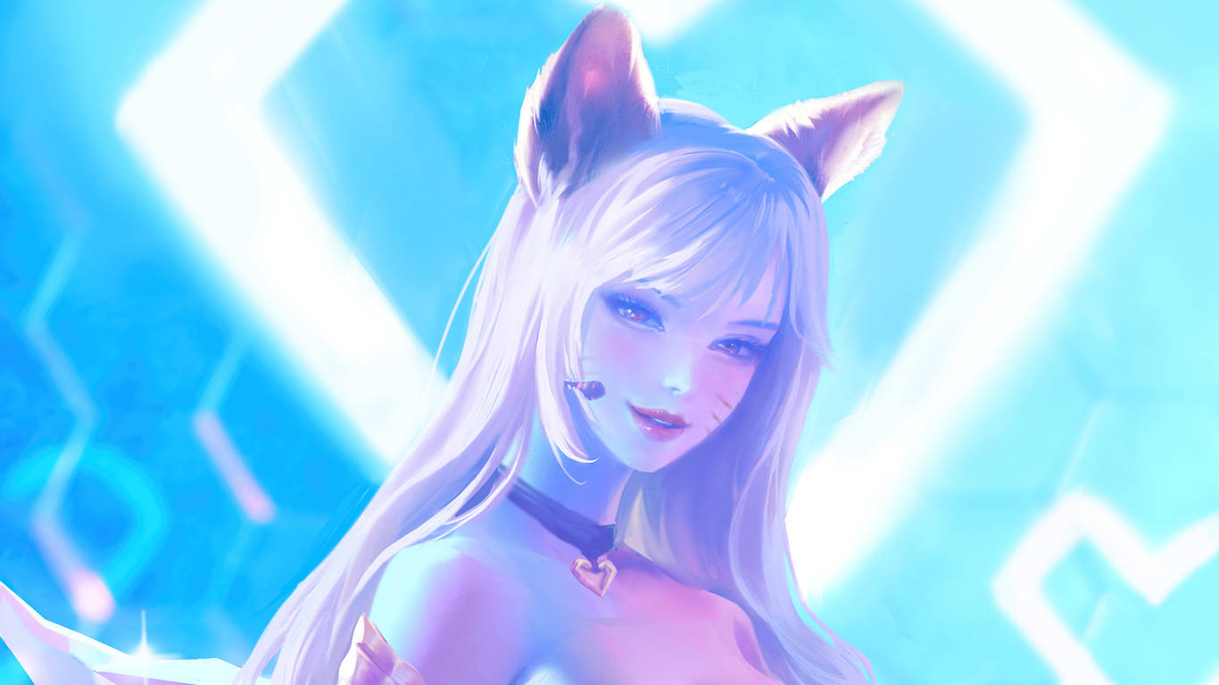 Ahri In Bright Lights Wallpaper