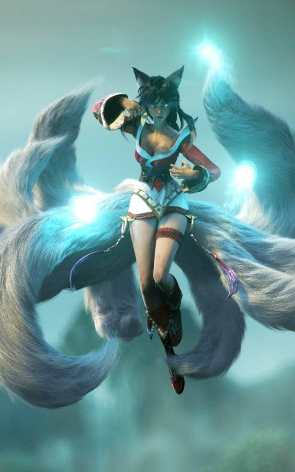 Ahri Turquoise Glow Wallpaper